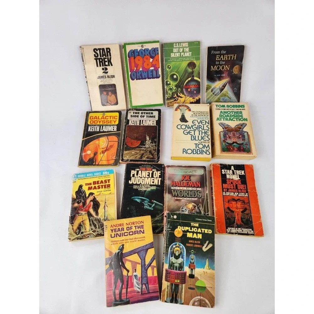 SciFi & Classics Paperback Books Various Authors Lot of 14 1984 Verne C.S. Lewis